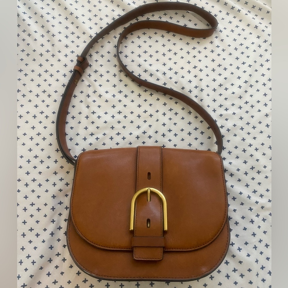 Fossil Leather Saddle Bag